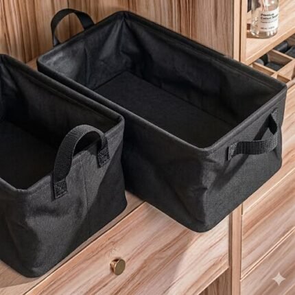 Foldable Black Storage Basket